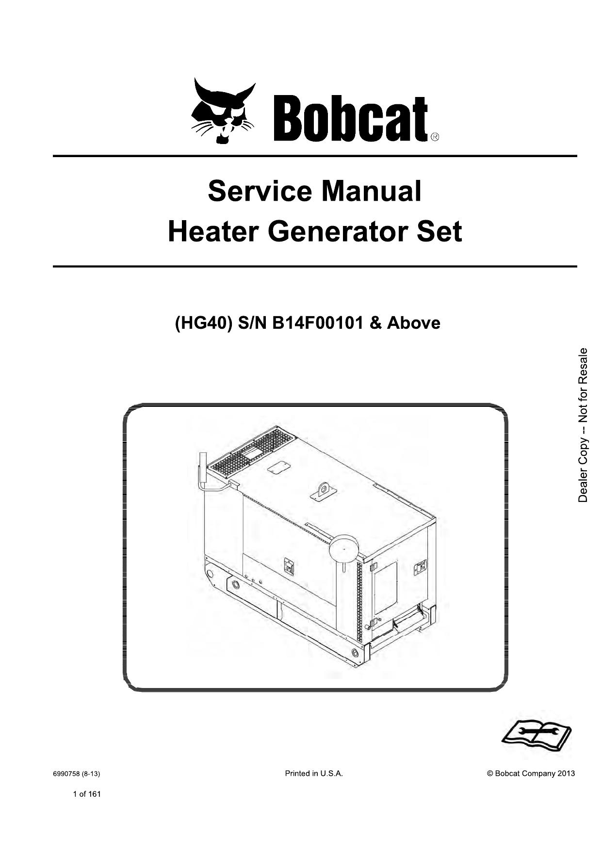 HG40 Heater Generator Set Service Manual Bobcat